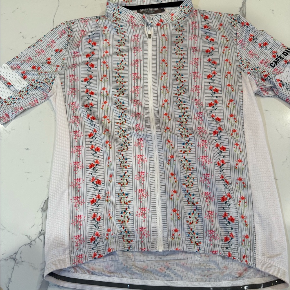 Gore Wear Men's Floral Cycling Jersey - White and Red